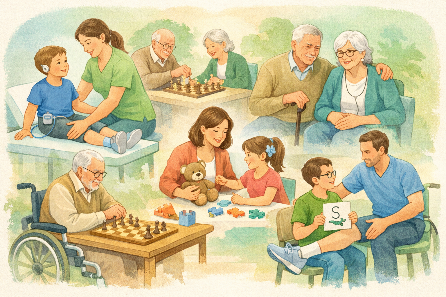 Ilustracja: zajęcia wspierające i terapia